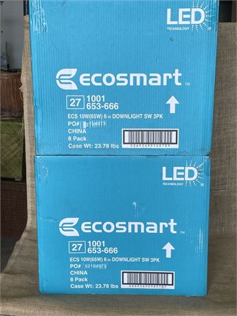 NEW 6" - 65 Watt Eco Smart Downlights - 2 Cases (24 lights per case)