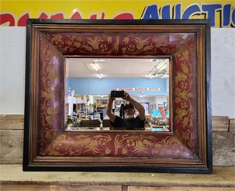 Modern Beveled Mirror w/ Wood Frame - 45x36x3