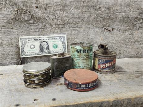 Vintage Metal Automotive Product Containers