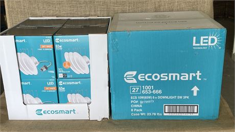 NEW 6" - 65 Watt Eco Smart Downlights - 2 Cases (24 lights per case)