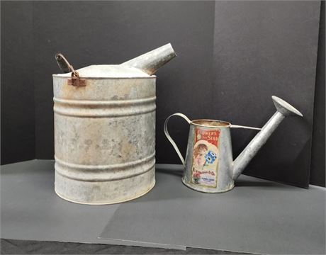 Antique Watering Can Pair