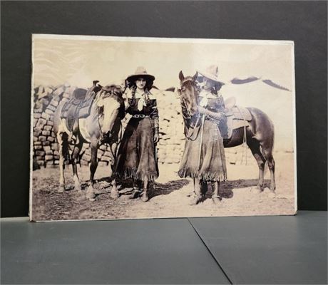 Cowgirl Reproduction Print on Fiberboard - 19x13