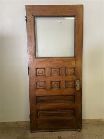 Vintage Exterior Wood Door w/ Window - 36x84