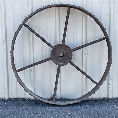 Large Antique Tractor Wheel 32" Diameter