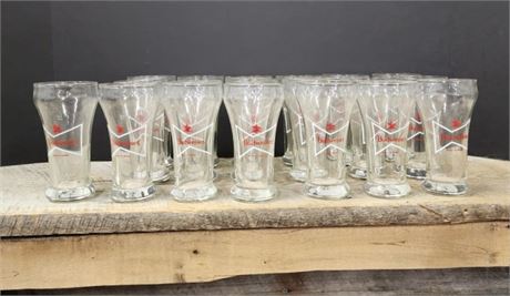 Vintage Budweiser Fluted Beer Glasses - 19pcs.