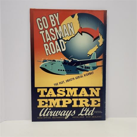 Tasmin Empire Airline Reproduction Sign on Fiberboard - 12x18