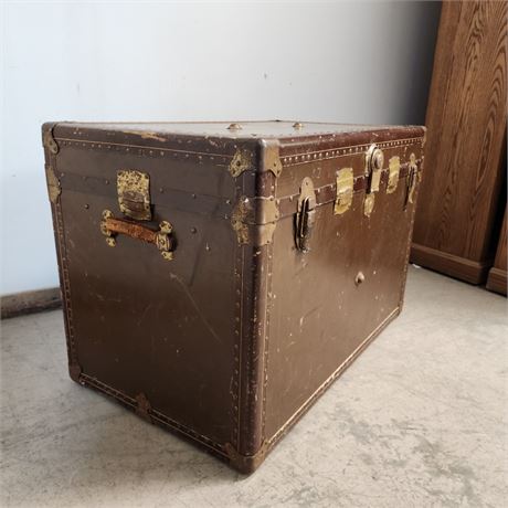 Antique Trunk w/ Leather Handles- 36x21x25