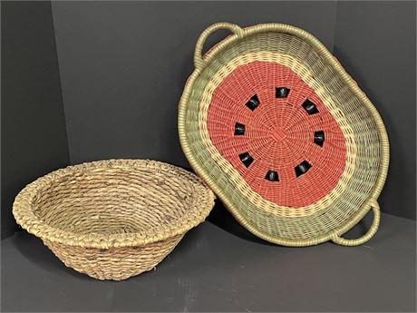 Woven Basket Pair - 15" & 19"  Diameters