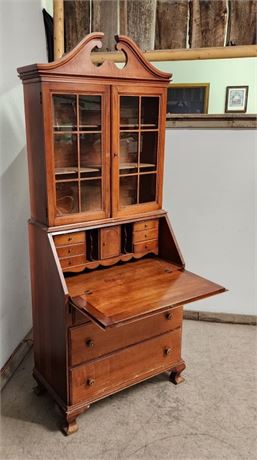 Vintage Secretary Hutch Bookcase - 31x16x77