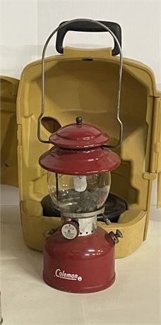 Vintage Coleman Lantern w/ Case - Red