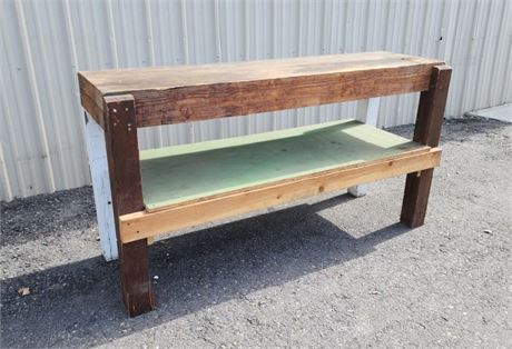 Sturdy Wood Work Bench - 61x23x33