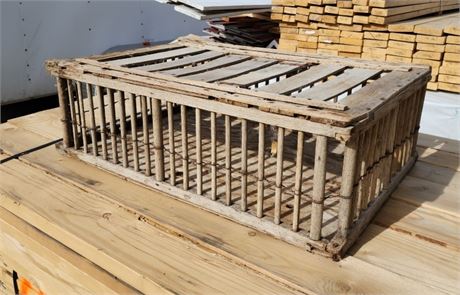 Wood Chicken Crate/Cage w/ Top Door - 35x23x11