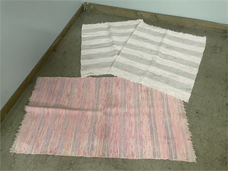 Assorted Clean Throw Rug Trio