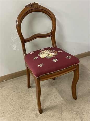 Vintage Embroidered Seat Chair