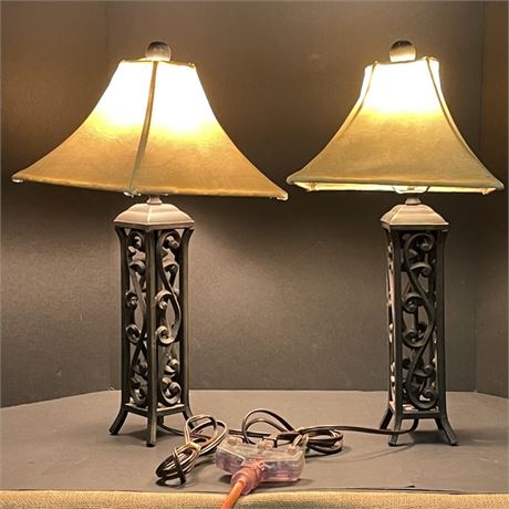 Modern Metal Table Lamp Pair - 22"⬆️