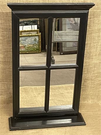 Window Style Paned Mirror w/ Shelf Wall Decor - 20x31