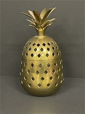 🍍Vintage MCM Brass Pineapple Fairy Lamp Candle Holder🍍