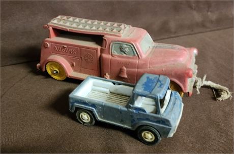 Vintage Auburn Fire & Tootsie Truck Pair