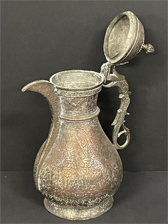 💥Hot Lot!💥1500's-1700's Antique Mughal Era Copper Pitcher - 15"⬆️.