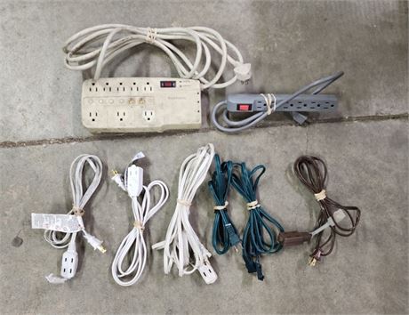 Assorted Household Power Strips & Cords