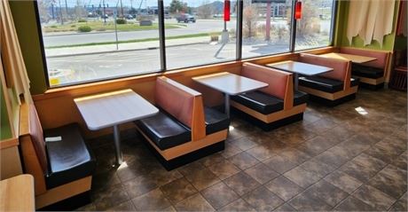 5pcs. - Booth Seating for 16 - Tables Not Included