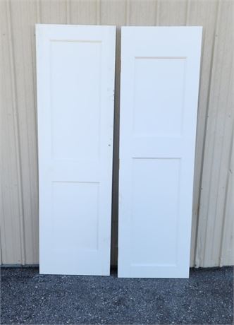 2- Primed Solid Wood Interior Doors - 24x80½