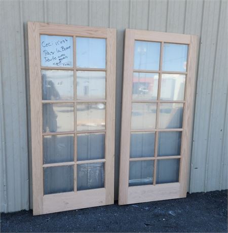 Solid Wood Frame  Patio Door Pair - Each Door Measures 36x80