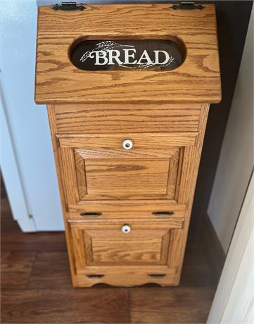 Amish Made Oak Floor Bread Box