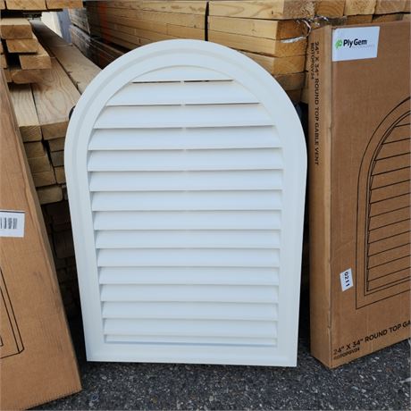 2 - PlyGem 24"x34" Round Top Gable Vents