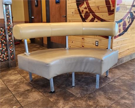 Modern Faux Leather Curved Seating Bench - 63"➡️x25x36⬆️