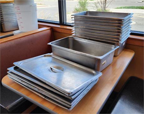 Stainless Food Tubs w/ Lids - 20x12x6 (10pcs)