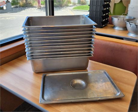 Stainless Food Pans (one lid) - 20x12x6 (11pcs.)