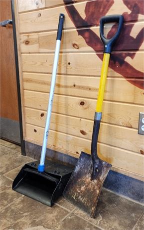 Square Nose Shovel & Standing Dust Pan