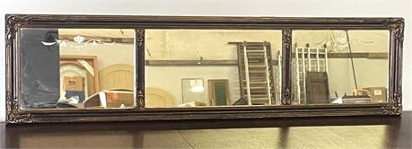 Antique Etched Design 3 Pane Mirror - 50x12