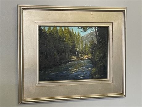 Original Framed Painting By J. Inman "Rock Creek at Park Side"