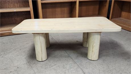 Log Style Blonde Coffee Table - 48x24x16