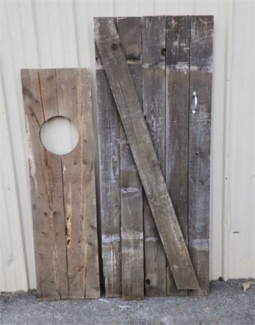 Vintage Outhouse Door & Seat (25x67) and (16x58)