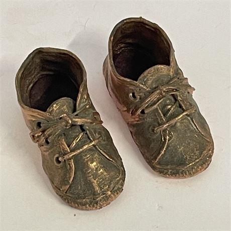 Vintage Bronzed Baby Shoes