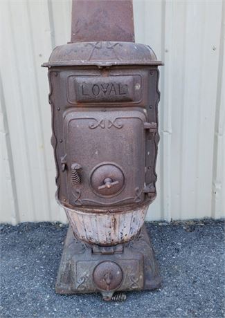 Antique Loval Wood Stove 13" Diameter x 26"⬆️