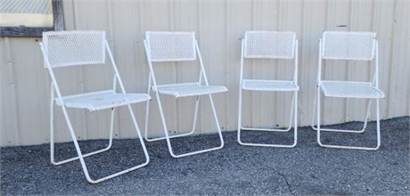 Vintage Metal Outdoor Folding Chairs