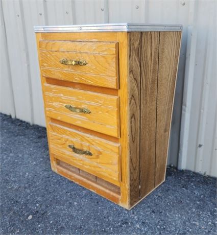 Vintage Hand Crafted Wood Cabinet - 18x13x25