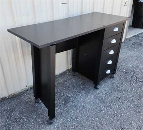 Rolling Folding Desk/Sewing Cabinet - 44x18x29