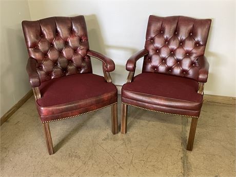 Vintage Tufted Upholstered Chairs