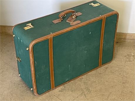 Vintage Canvas Suitcase - 32x20x11