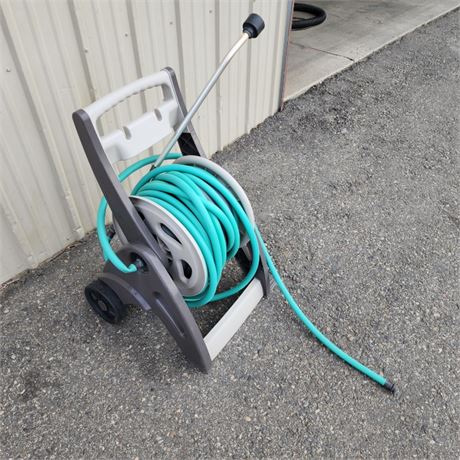 Hose Reel w/ Hose & Water Wand