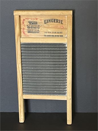 Vintage National Washboard Co.  "The Zing King' Wash Board - 8x18