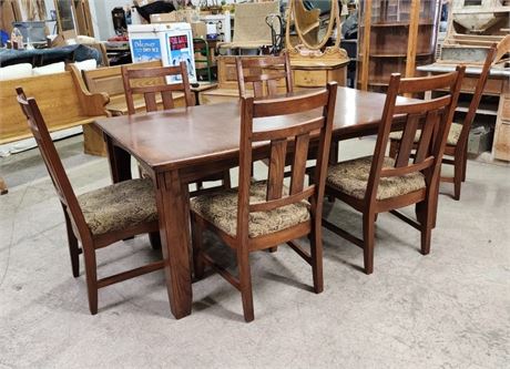 Dining Table & 6 Chairs w/ Leaves - 70x42, 106x42 with leaves