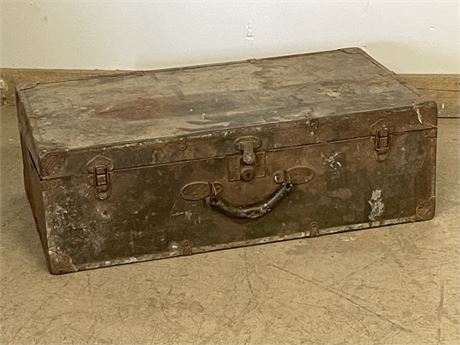 Weathered Metal Trunk - 30x17x9