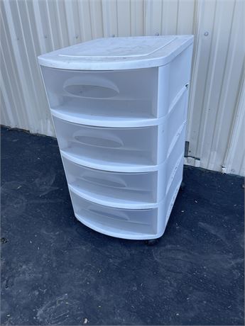 Rolling four drawer cabinet