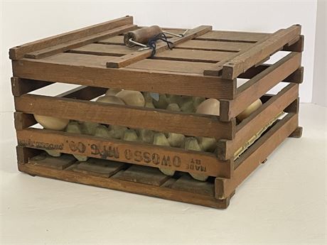 Vintage Wood Egg Crate - 13x13x7